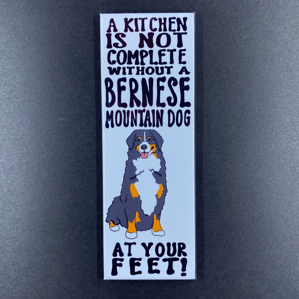 Bernese Mountain Dog Kitchen Magnet Handmade Pet Portrait Art Decor Gift